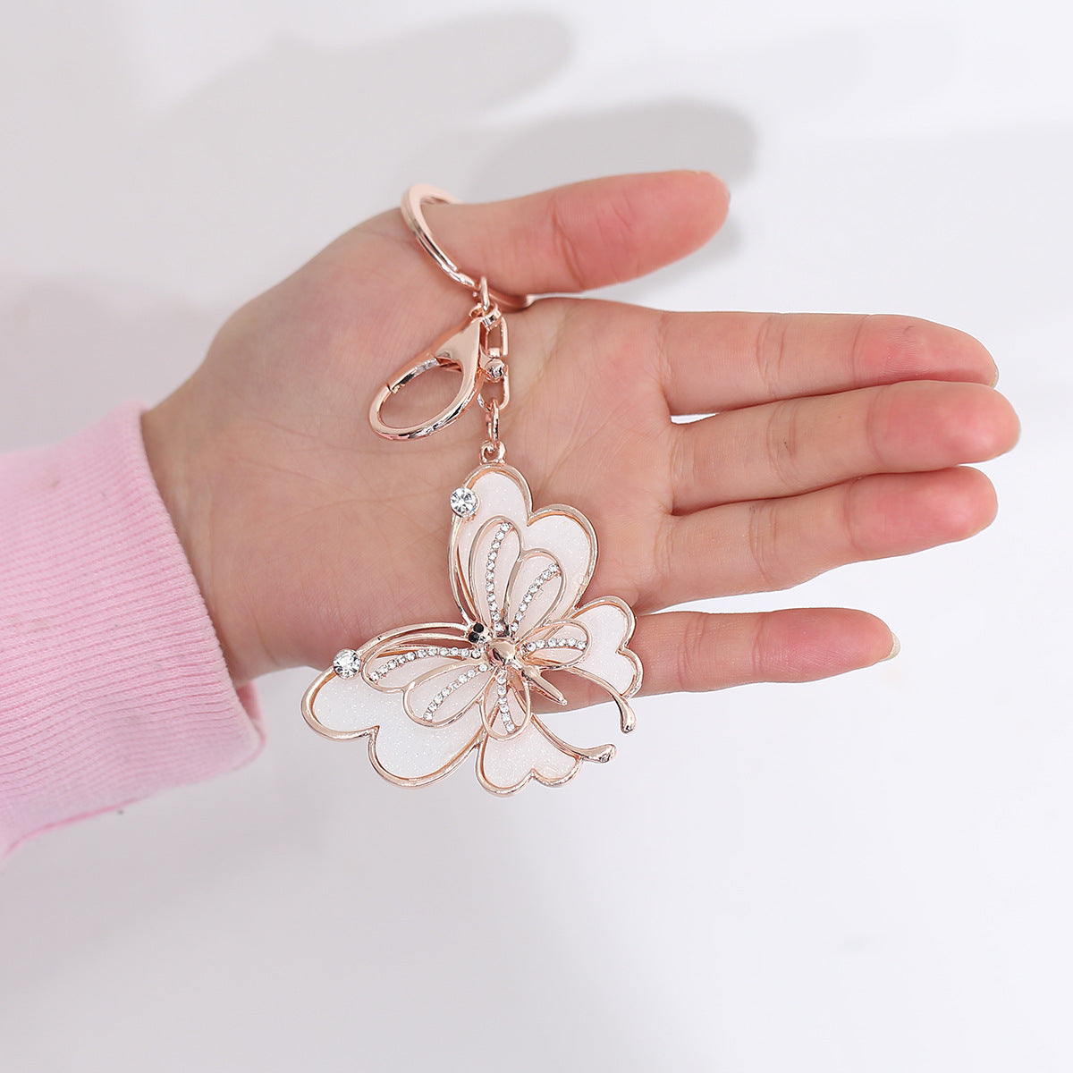 Wholesale Butterfly Metal Diamond Keychain